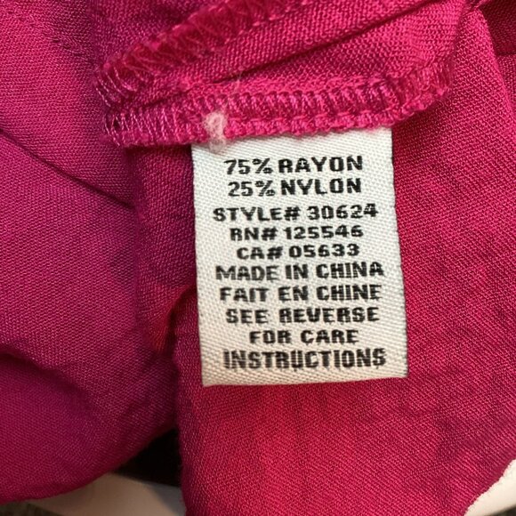 Habitat Womens Button-Front Long Sleeve Shirt L Pink Rayon Nylon Blend Made In C - Picture 6 of 7